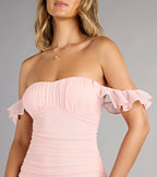 Sheath Off-The-Shoulder Sleeveless Zipper Up Short-Mini Homecoming Dress
