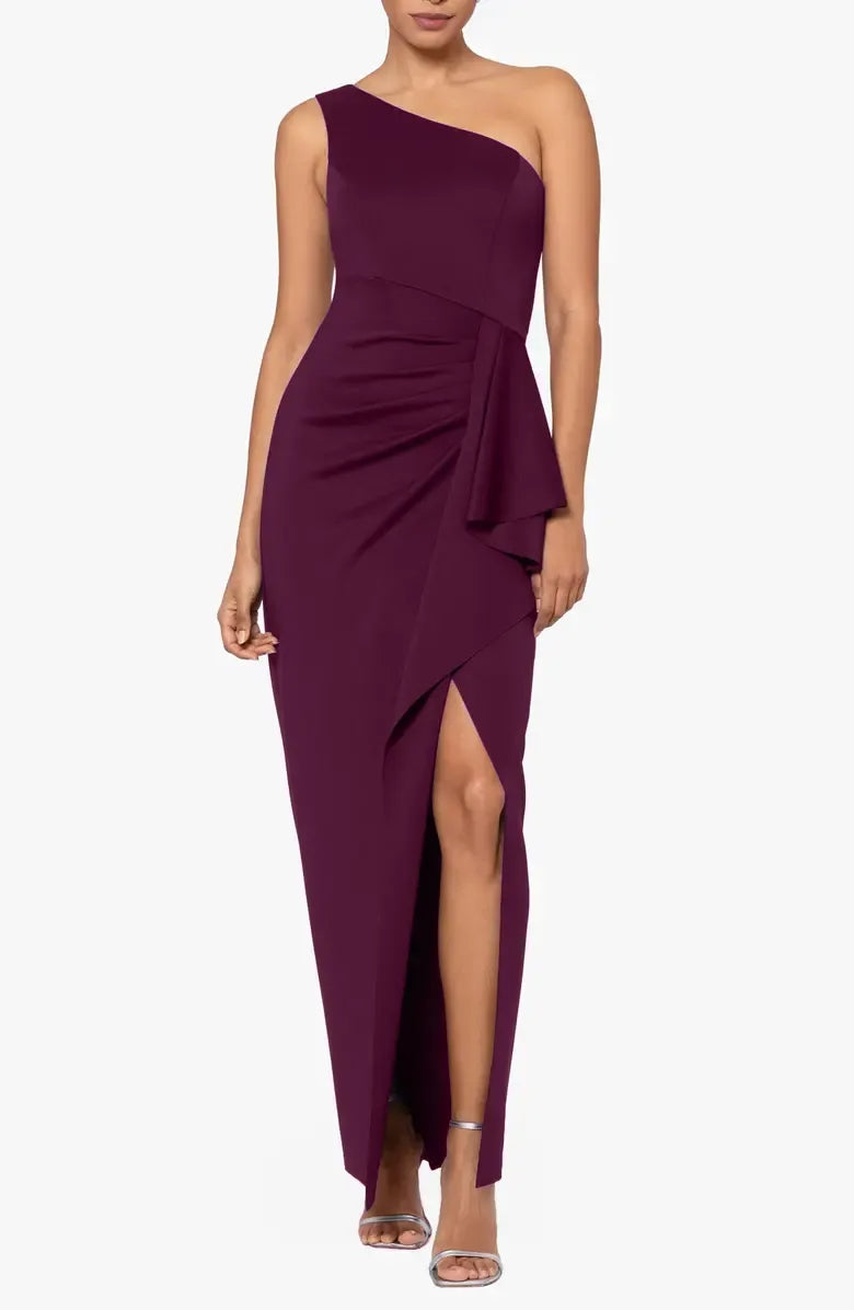 Sheath One-Shoulder Sleeveless Backless Floor-Length Prom Dress