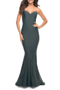 Classic Sheath Strapless Sleeveless Zipper Back Floor Length Evening Dress