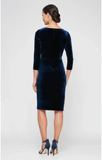 Sheath V Neck Long Sleeve Knee-Length Mother of the Bride Dress