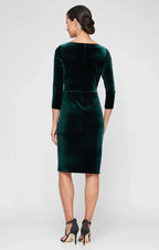 Sheath V Neck Long Sleeve Knee-Length Mother of the Bride Dress