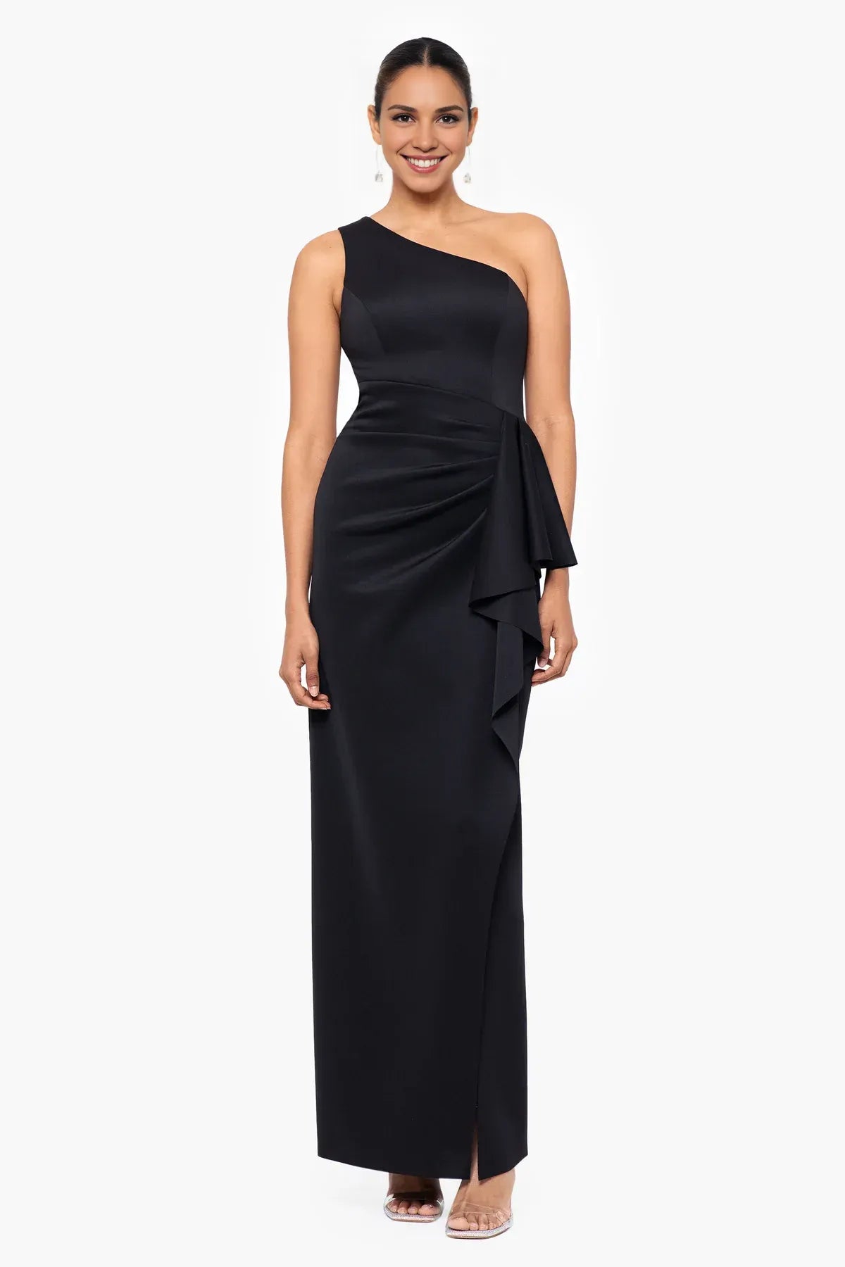 Sheath One-Shoulder Sleeveless Backless Floor-Length Prom Dress