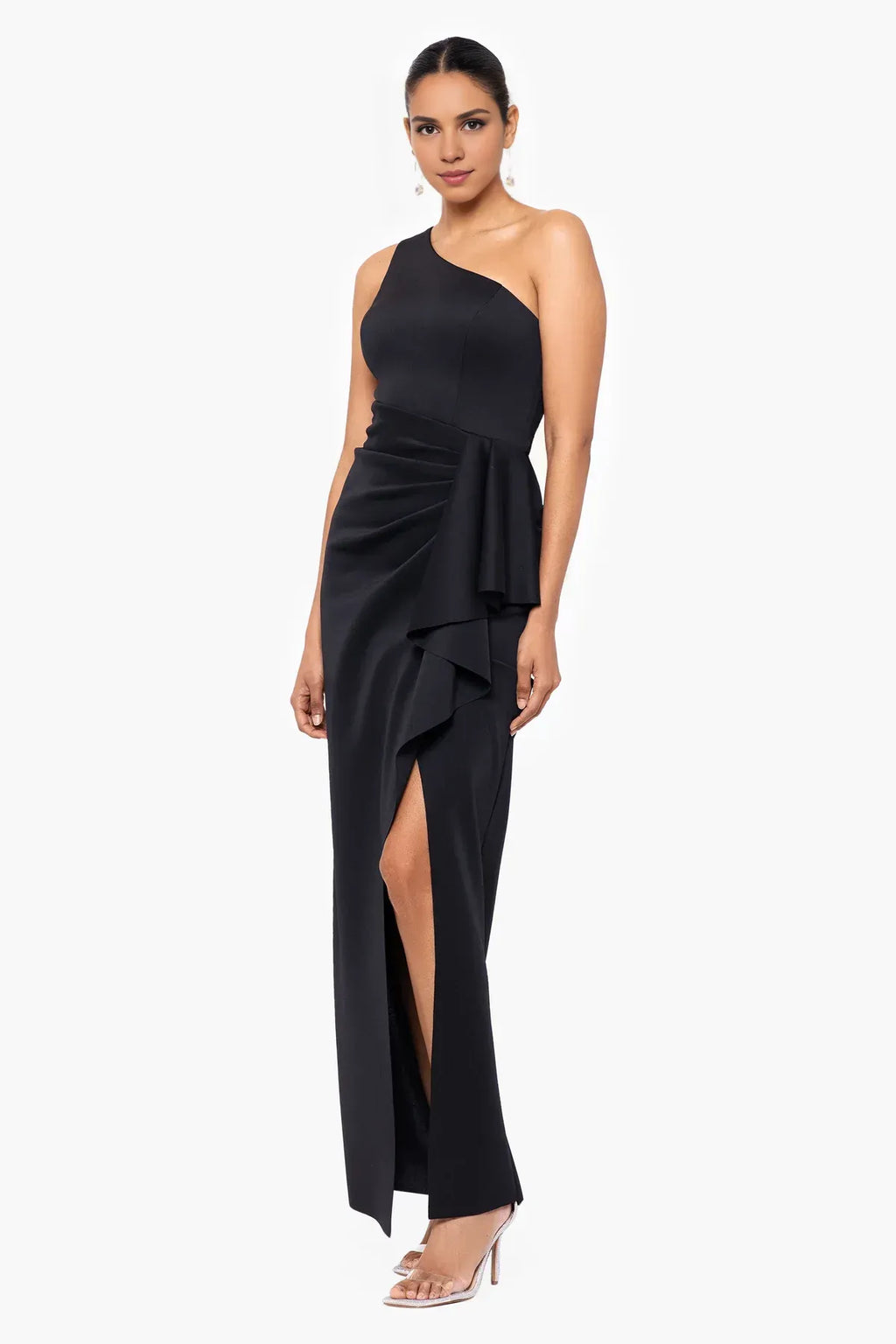 Sheath One-Shoulder Sleeveless Backless Floor-Length Prom Dress