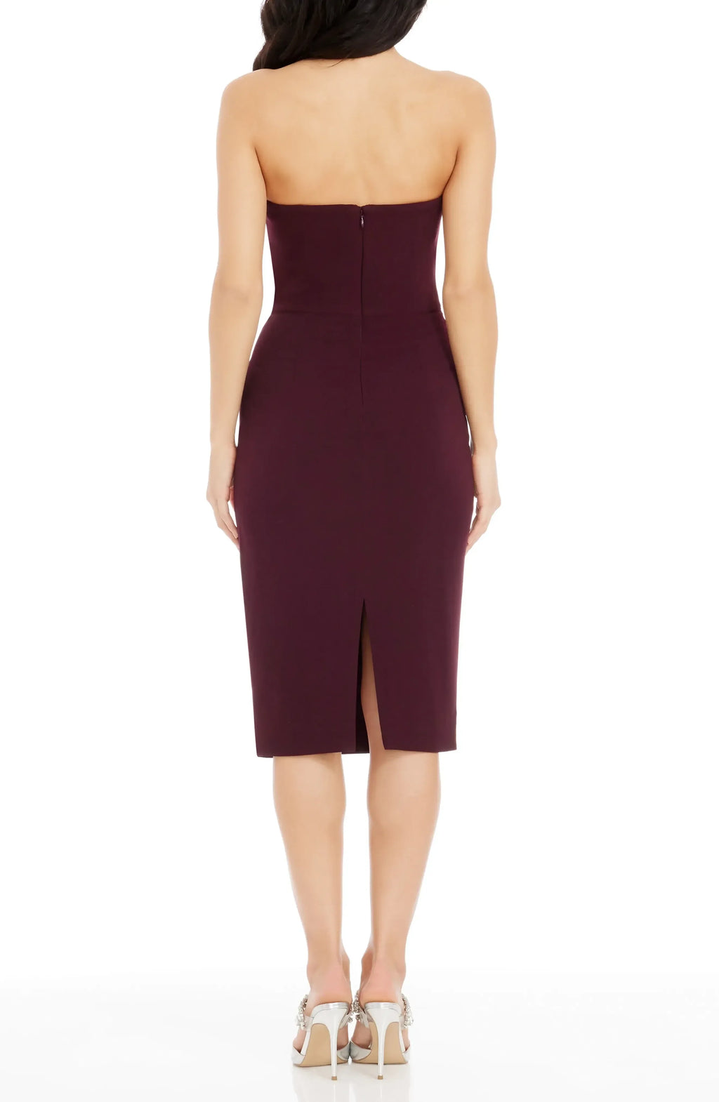 Classy Sheath One Shoulder Sleeveless Zipper Back Midi Length Evening Dress