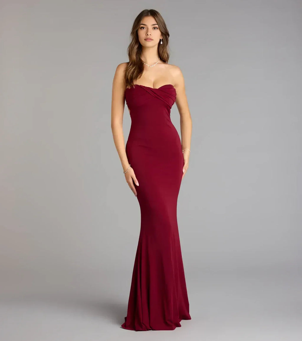 Classy Trumpet Sweetheart Neck Sleeveless Open Back Floor Length Prom Dress