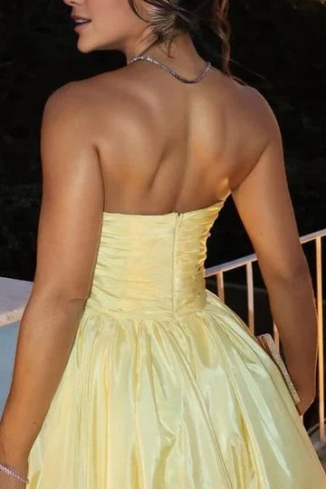 Classy Off The Shoulder Sleeveless A-Line Pleated Floor Length Prom Dress