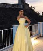 Classy Off The Shoulder Sleeveless A-Line Pleated Floor Length Prom Dress