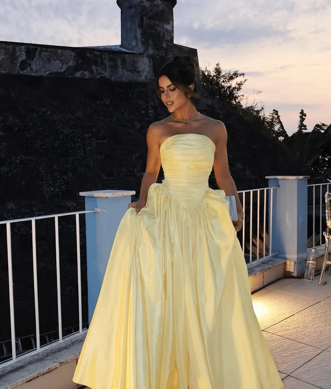 Classy Off The Shoulder Sleeveless A-Line Pleated Floor Length Prom Dress