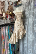 Classy Strapless Sleeveless A Line Layered Ankle-Length Party Dress