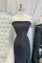 Classy Strapless Sleeveless Mermaid Slit Long Prom Dress
