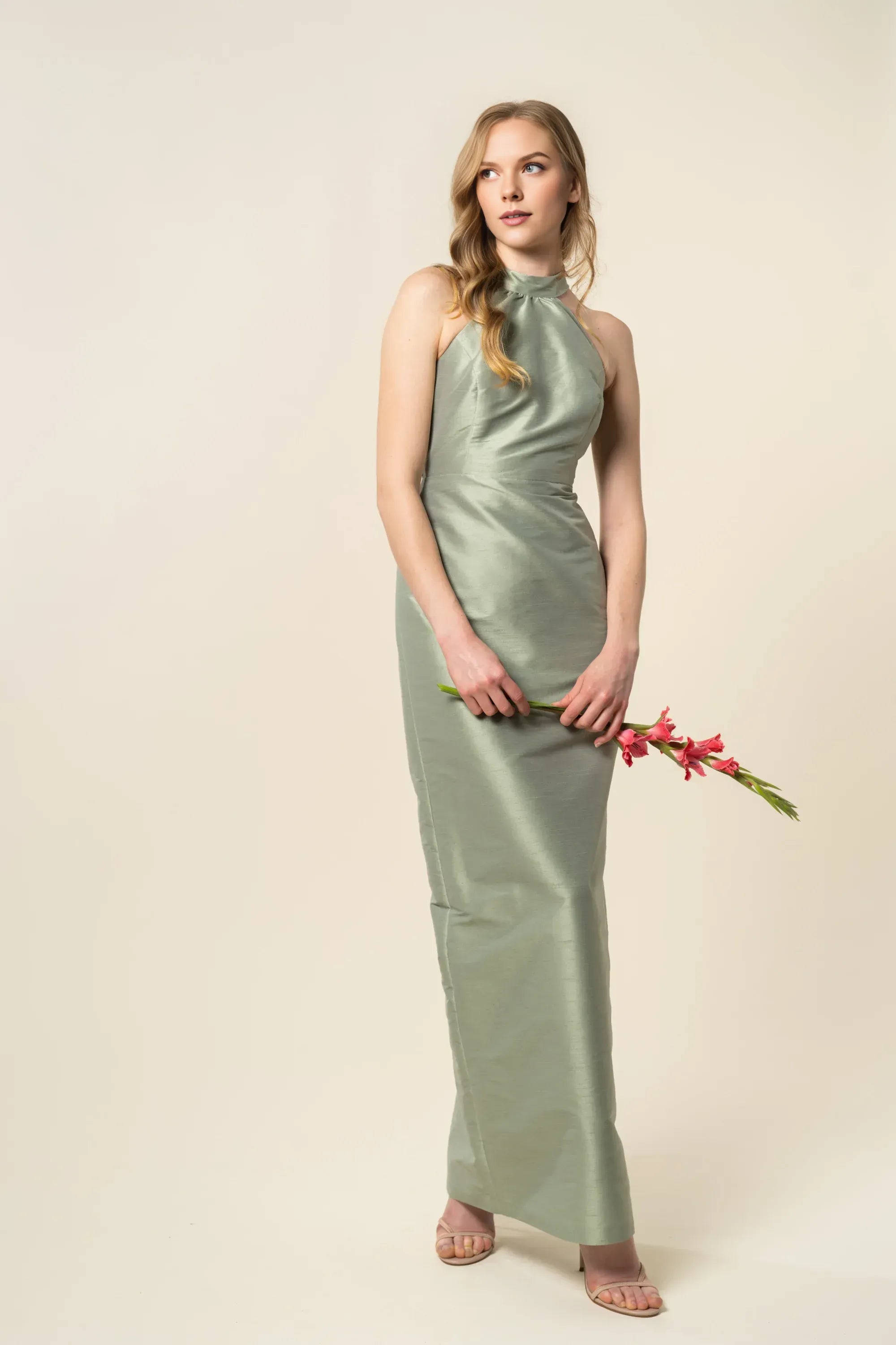 Column Halter Neck Cold Shoulder Floor-Length Sleeveless Prom Gown Elegant Evening Dresses for Women Hot Sale Long Evening Dresses