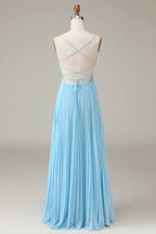 Cowl Neck Sleeveless A-line Romantic Off the shoulder Floor length Party Dress For Sale For women