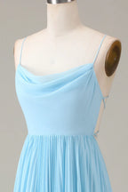 Cowl Neck Sleeveless A-line Romantic Off the shoulder Floor length Party Dress For Sale For women