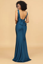Cowl Neck Sleeveless Mermaid Classic Off the shoulder Floor Length Prom Dress Hot Sale For Women