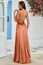 Cowl Neck Sleeveless Mermaid Modern Off the shoulder Floor length Party Dress Hot Sale For ladies