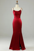 Cowl Neck Sleeveless Mermaid Pretty Off the shoulder Floor length Party Dress Hot Sale For ladies