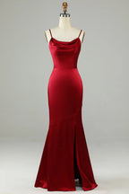 Cowl Neck Sleeveless Mermaid Pretty Off the shoulder Floor length Party Dress Hot Sale For ladies