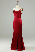 Cowl Neck Sleeveless Mermaid Pretty Off the shoulder Floor length Party Dress Hot Sale For ladies