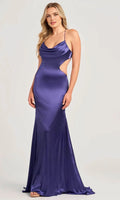 Cowl Sleeveless Mermaid Fashion Off the shoulder Floor length Prom Dress For Sale For Women