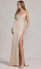 Cowl Sleeveless Mermaid Pretty Off the shoulder Floor Length Prom Dress Hot Sale For Adults