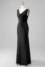 Cowl Sleeveless Mermaid Simple Off the shoulder Floor length Party Dress For Sale For women