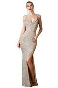 Cowl Sleeveless Sheath Shiny Sequin Off the shoulder Floor length Prom Dress Hot Sale For Ladies