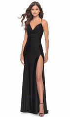 Cowl Sleeveless Sheath Simple Floor length Long Prom Dress Hot sale For Women
