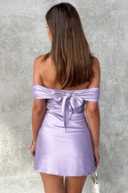 A-Line/Princess Off the Shoulder Sleeveless Backless Short-Mini Homecoming Dress