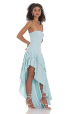 A-Line/Princess Strapless Sleeveless Backless Floor-Length Prom Dress