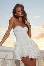 A-Line/Princess Strapless Sleeveless Backless Short-Mini Homecoming Dress