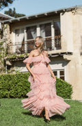 A-Line Square Neck Cap Sleeve Backless Floor-Length Prom Dress