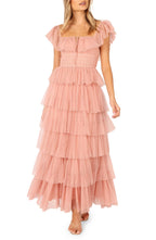 A-Line Square Neck Cap Sleeve Backless Floor-Length Prom Dress