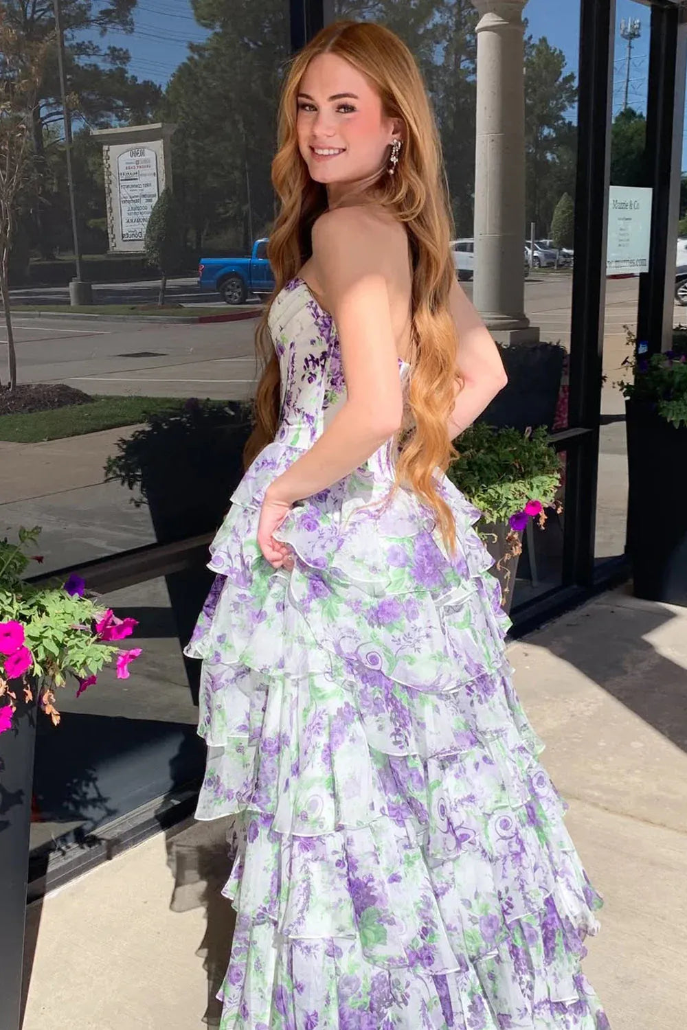 A Line Sweetheart Sleeveless Split Sweep Train Prom Dress
