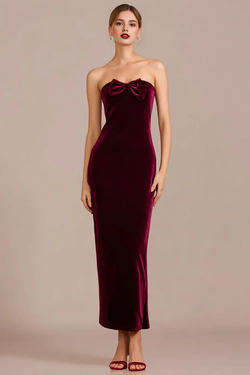 Mermaid/Trumpet Strapless Neck Sleeveless Ankle-Length Prom Dress