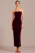 Mermaid/Trumpet Strapless Neck Sleeveless Ankle-Length Prom Dress