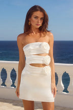 Sheath/Column Strapless Sleeveless Keyhole Short-Mini Homecoming Dress