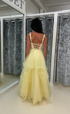 Spaghetti Straps Sleeveless A-Line Appliques Floor-Length Prom Dress