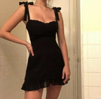 Spaghetti Straps Sleeveless Sheath Pleated Short-Mini Homecoming Dress