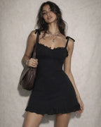 Spaghetti Straps Sleeveless Sheath Pleated Short-Mini Homecoming Dress