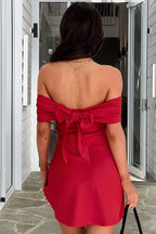 A-Line/Princess Off the Shoulder Sleeveless Backless Short-Mini Homecoming Dress