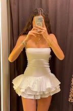 Cute A Line Strapless Sleeveless Tiered Ruffle Short-Mini Homecoming Dress