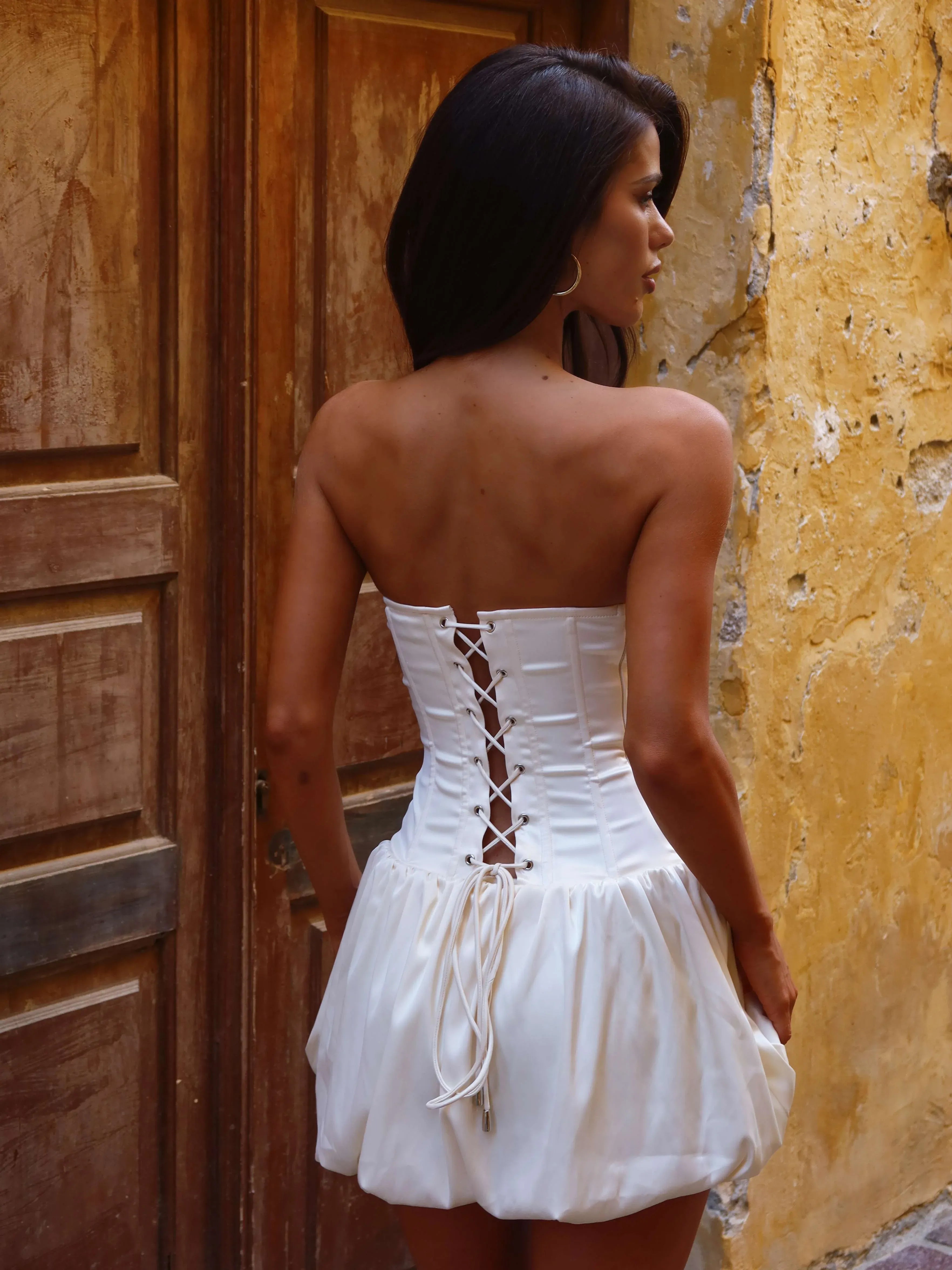 Strapless Sleeveless A Line Pleated Short-Mini Homecoming Dress