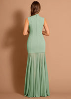 Cutout Mermaid Halter Neck Sleeveless Zipper Back Floor Length For Women Prom Dress