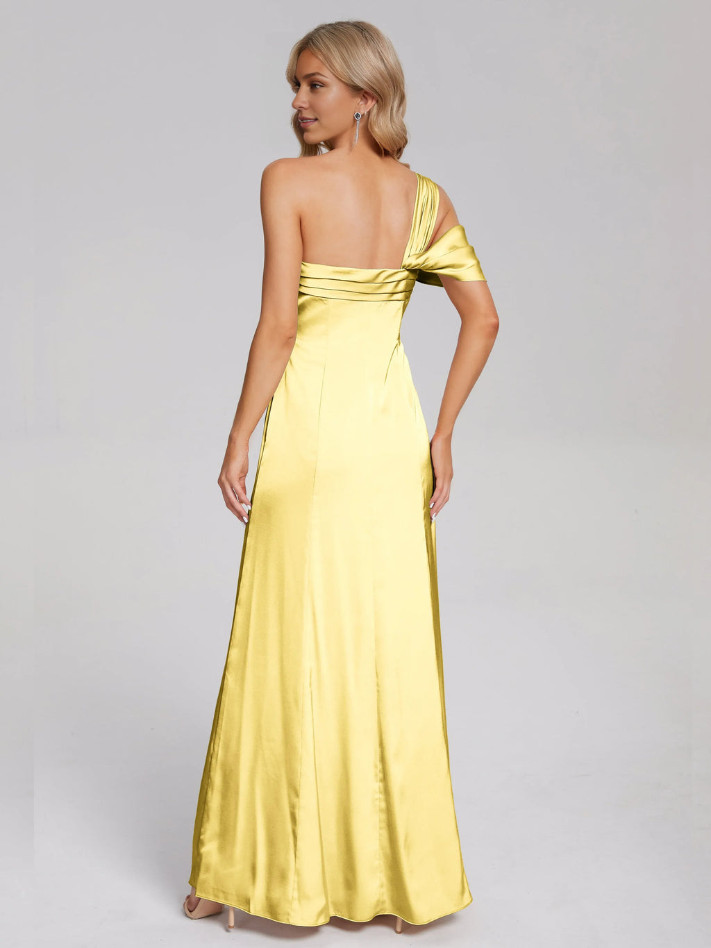 Column/Sheath One Shoulder Sleeveless Backless Floor Length Prom Dress