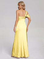 Column/Sheath One Shoulder Sleeveless Backless Floor Length Prom Dress