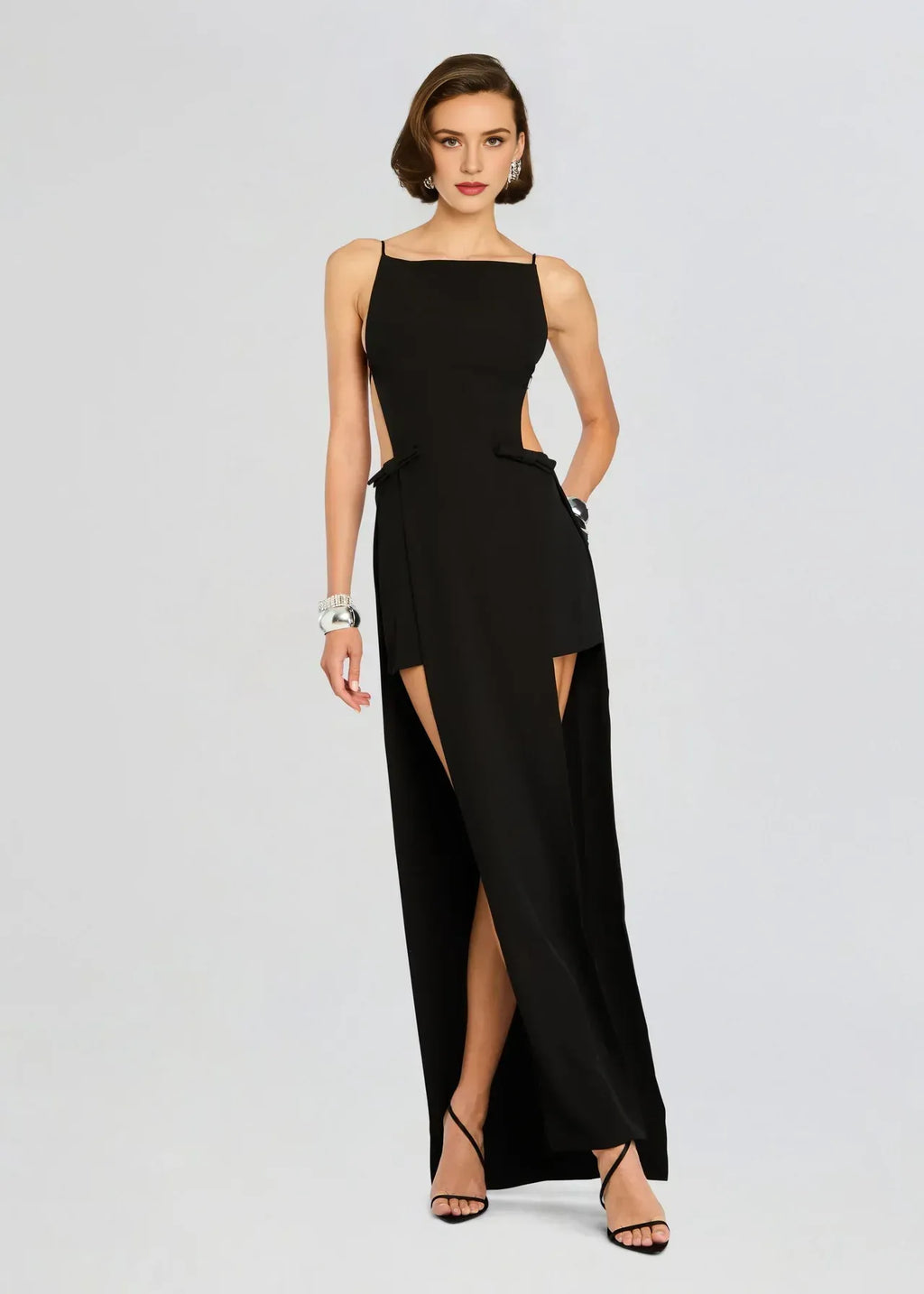 Daring Sheath Square Neck Sleeveless Open Back Floor Length Plus Size Prom Dress