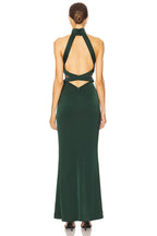 Daring Sheath Turtleneck Halter Sleeve Cross Back Floor Length Evening Dress