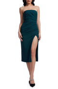 Dashing Sheath Strapless Sleeveless Zipper Back Midi Length Evening Dress