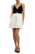 Dashing V Neck Sleeveless Rhinestone Accent Zip Back Short Length Homecoming Dress