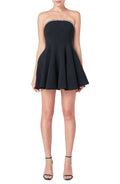 Dazzling Fit and Flare Strapless Sleeveless Open Back Short Length Homecoming Dress